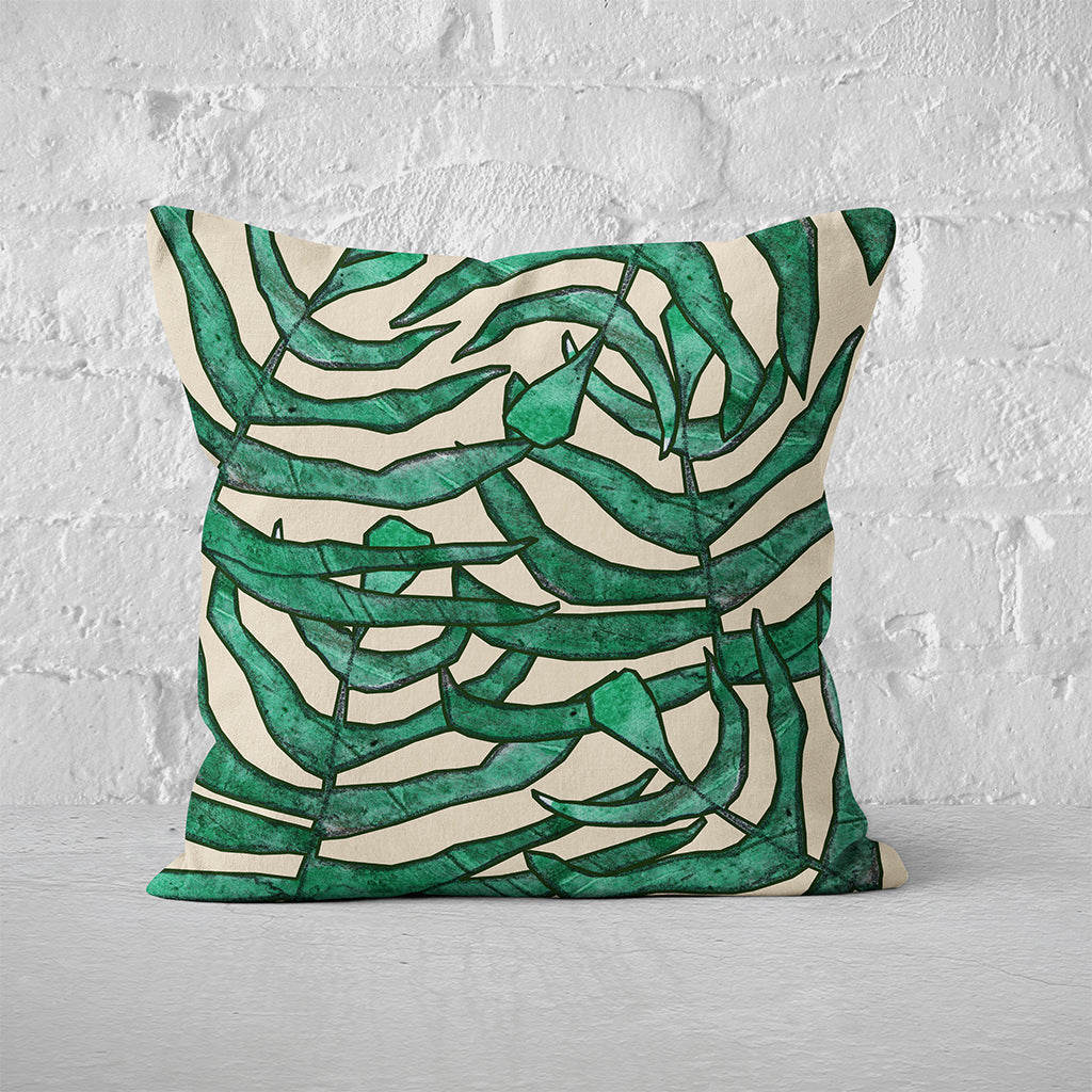 Pillow Cover Feature Art 'Ferns' - Bone - Cotton Twill