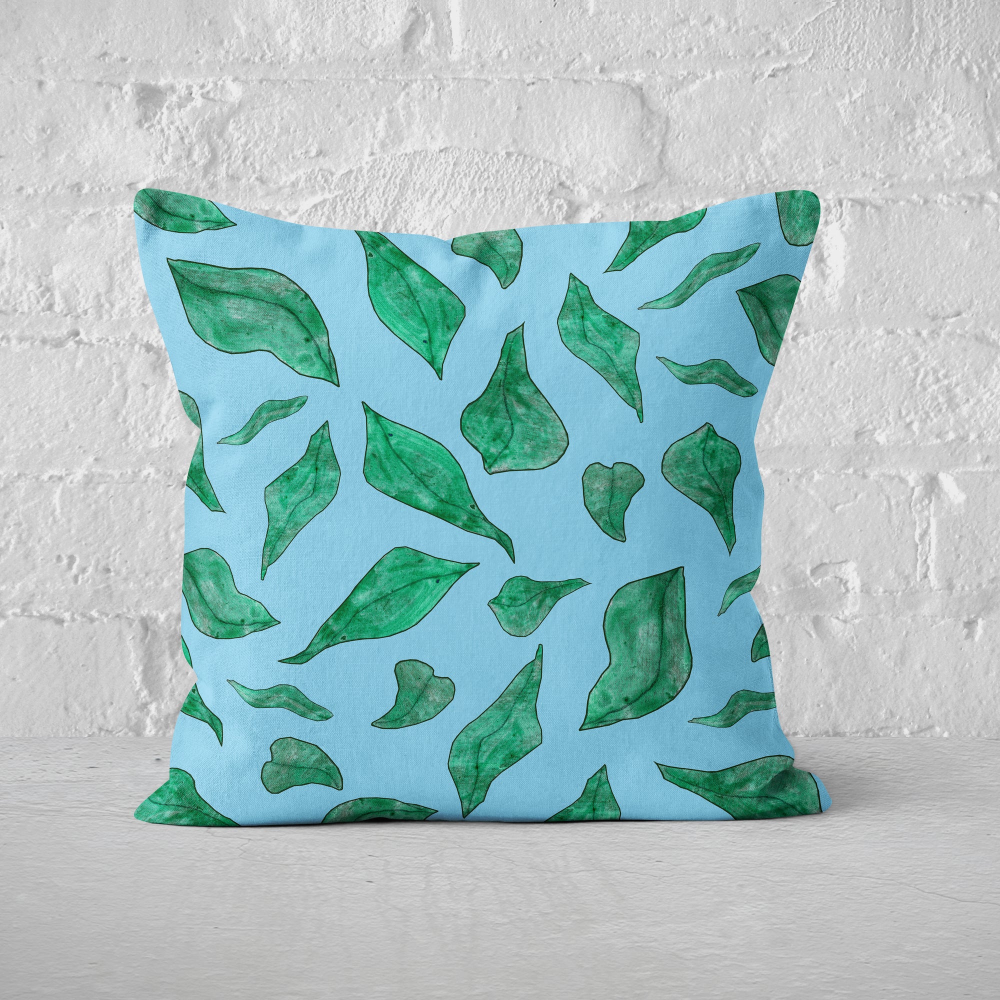 Pillow Cover Feature Art 'Fall' - Blue - Cotton Twill