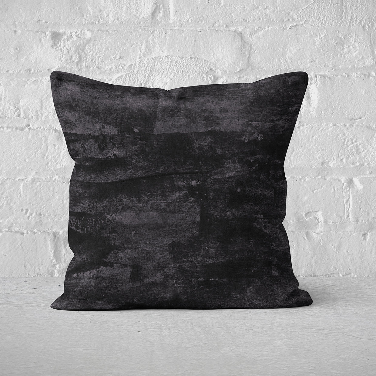 Pillow Cover Art Feature 'Satellite' - Black & Dark Magenta - Cotton Twill