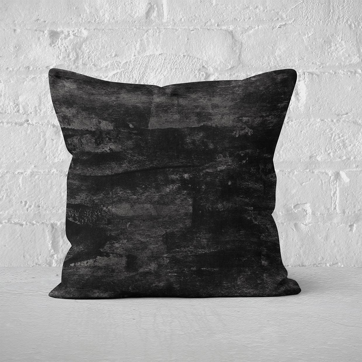 Pillow Cover Art Feature 'Satellite' - Black & Mid-Red - Cotton Twill