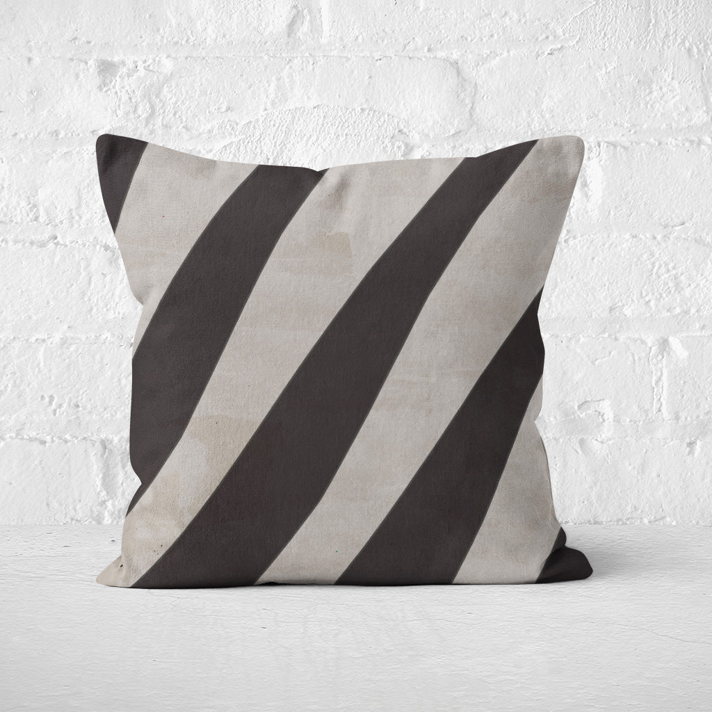 Pillow Cover Art Feature 'Contours' - Brown & Black - Cotton Twill