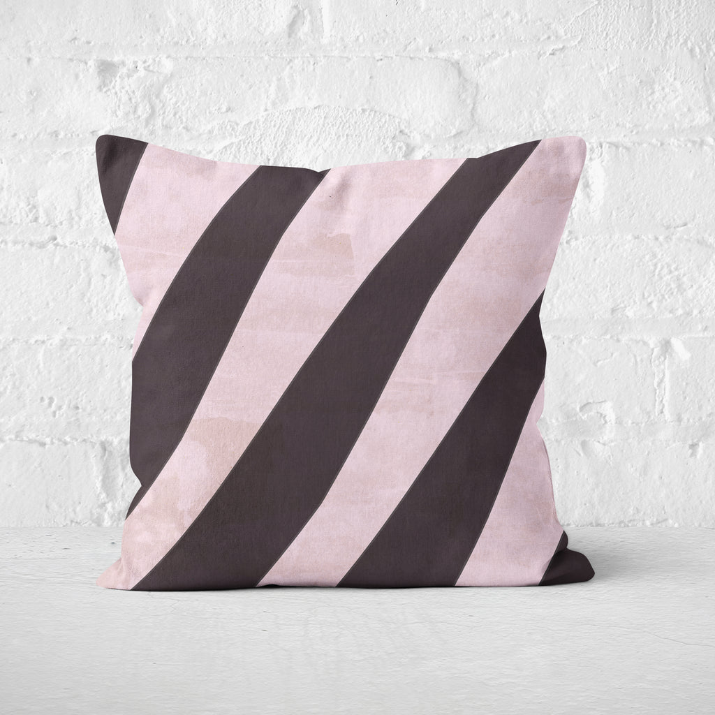 Pillow Cover Art Feature 'Contours' - Pink & Black - Cotton Twill