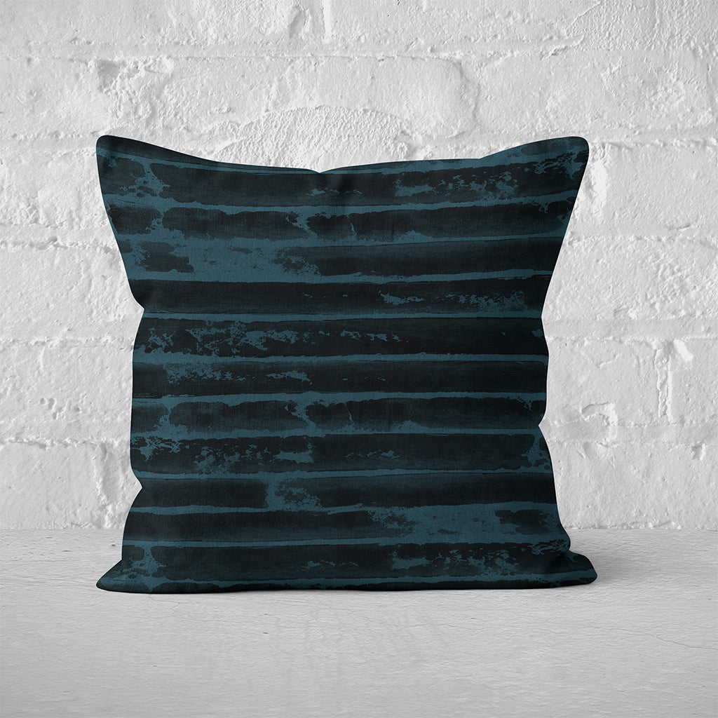 Pillow Cover Art Feature 'Horizon 13' - Black & Dark-Green - Cotton Twill
