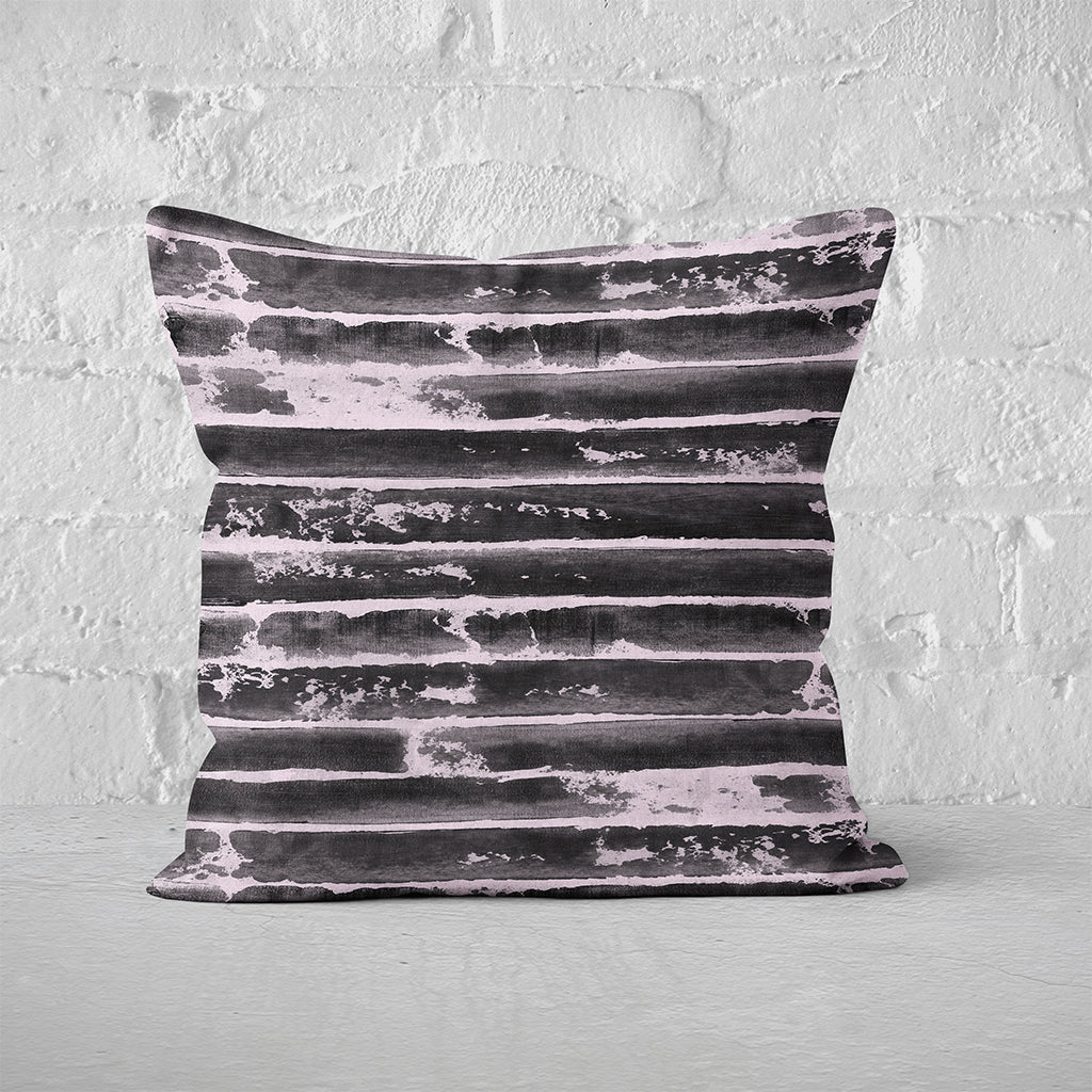 Pillow Cover Art Feature 'Horizon 13' - Black & Pink - Cotton Twill