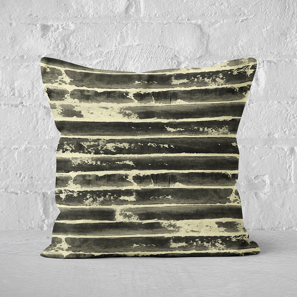 Pillow Cover Art Feature 'Horizon 13' - Black & Yellow - Cotton Twill
