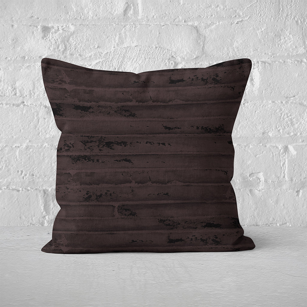 Pillow Cover Art Feature 'Horizon 13' - Dark Chocolate & Black - Cotton Twill