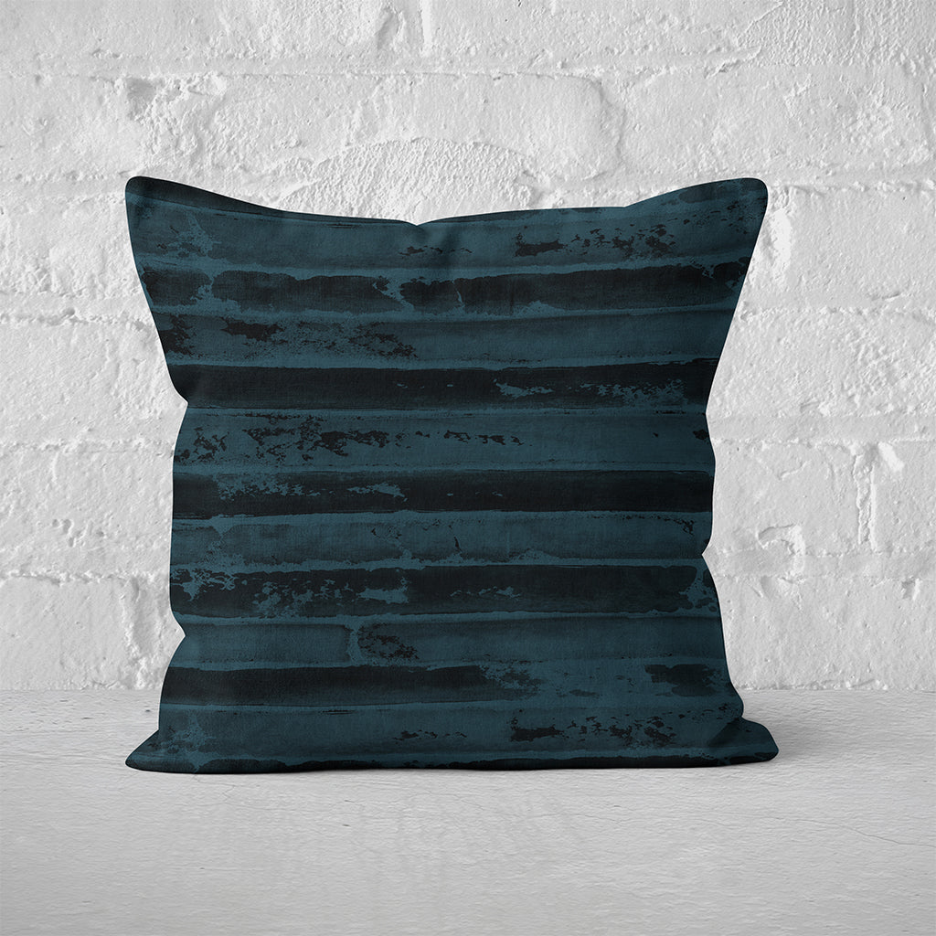 Pillow Cover Art Feature 'Horizon 13' - Dark Green & Black - Cotton Twill
