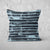 Pillow Cover Art Feature 'Horizon 13' - Aqua Blue & Black - Cotton Twill