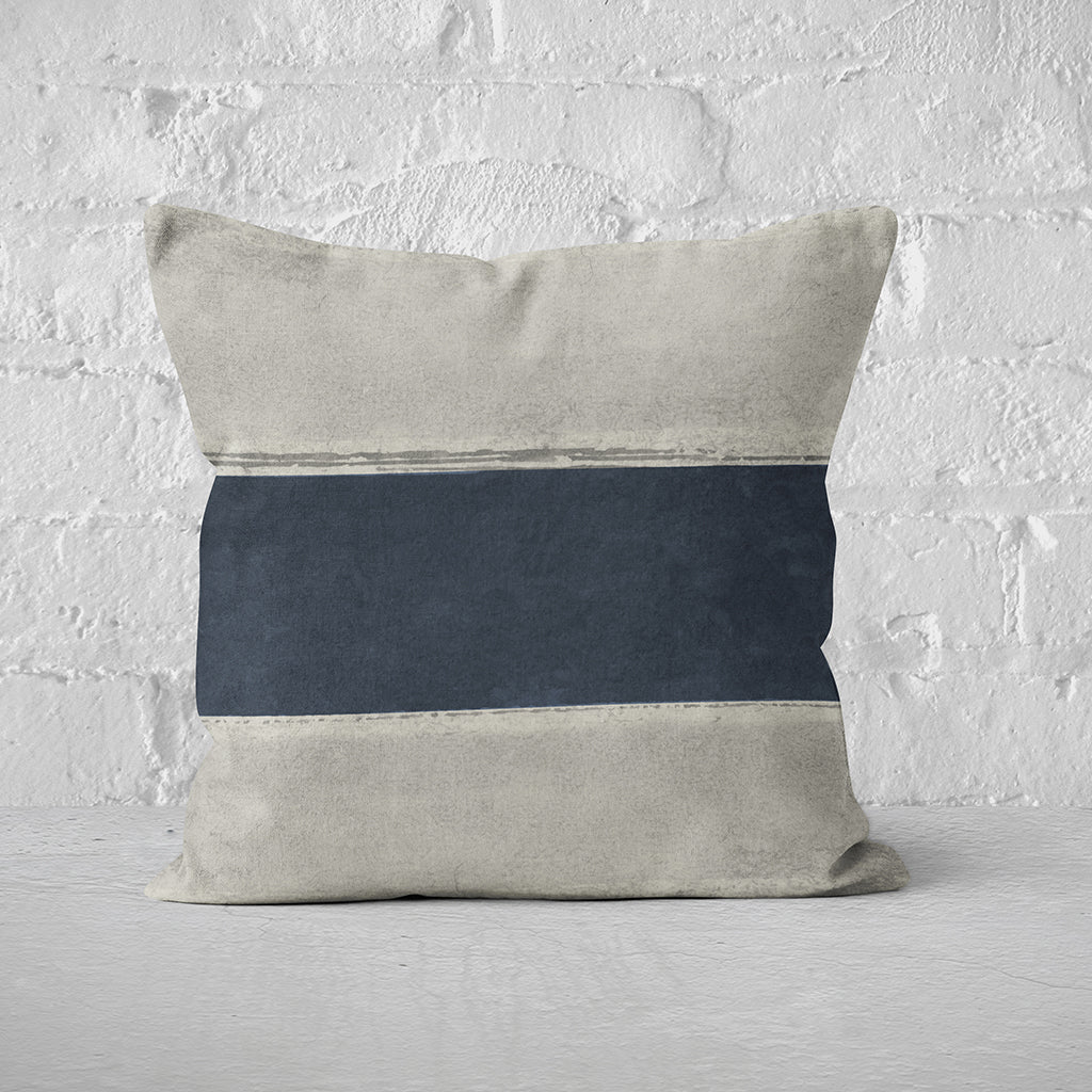 Pillow Cover Art Feature 'Horizon' - Blue & Grey - Cotton Twill