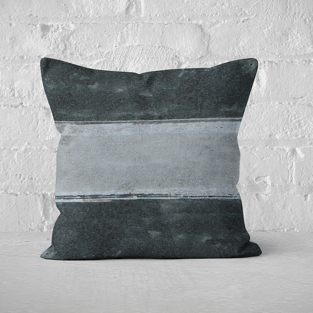 Pillow Cover Art Feature 'Horizon' - Blue & Light Blue - Cotton Twill