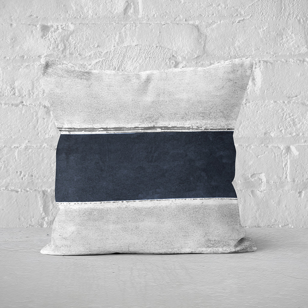 Pillow Cover Art Feature 'Horizon' - Blue & White - Cotton Twill