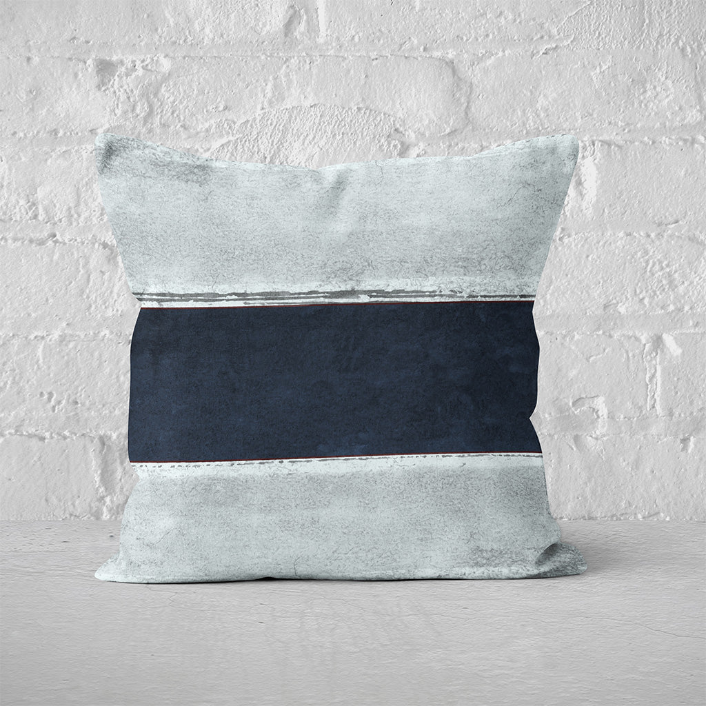 Pillow Cover Art Feature 'Horizon' - Dark Blue & Teal - Cotton Twill
