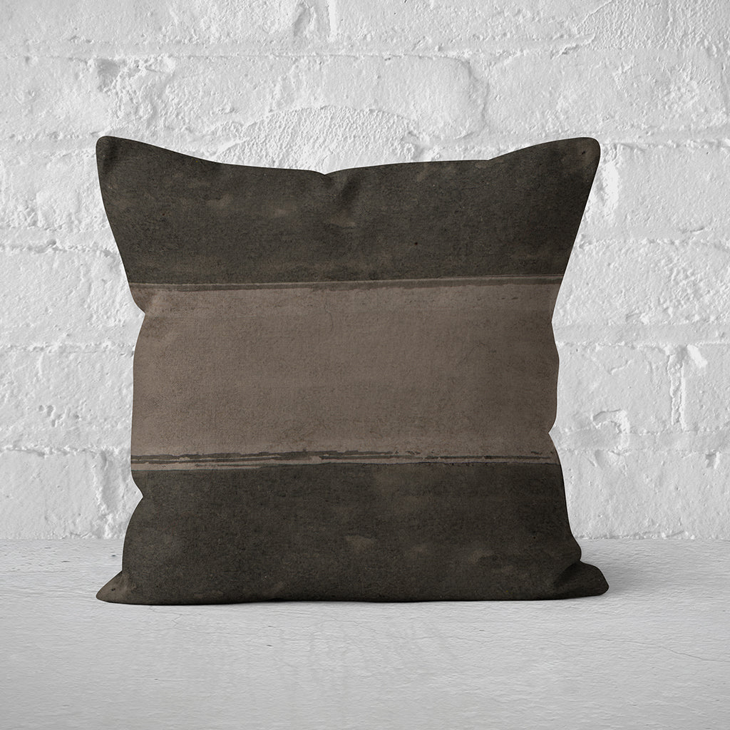 Pillow Cover Art Feature 'Horizon' - Dark Brown - Cotton Twill
