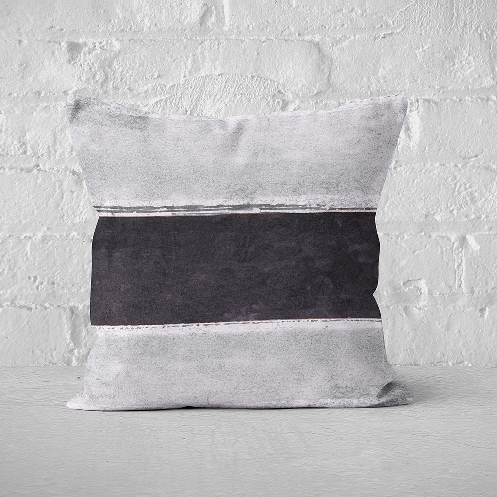 Pillow Cover Art Feature 'Horizon' - Dark Violet Stripe - Cotton Twill