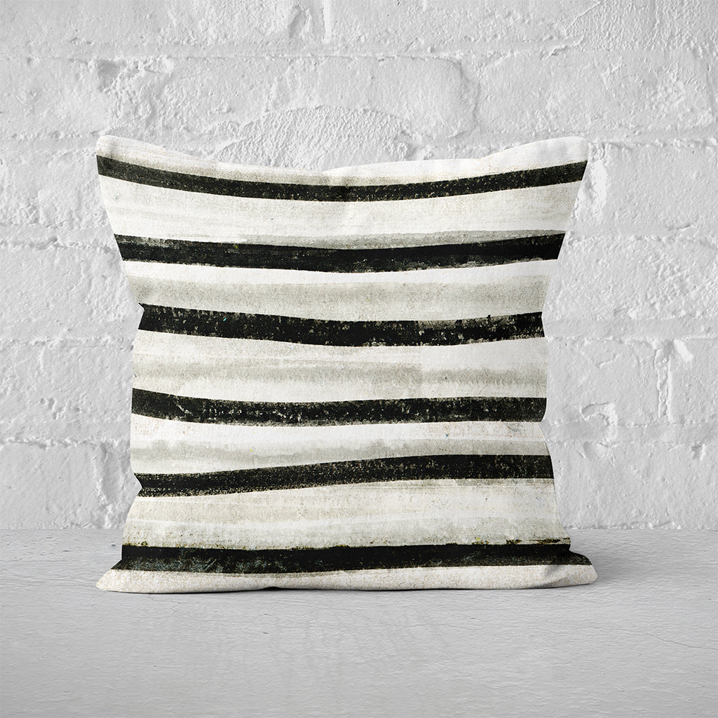 Pillow Cover Feature Art 'Songlines' - Black & White - Cotton Twill