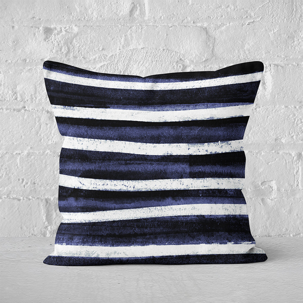 Pillow Cover Feature Art 'Songlines' - Dark Blue Bamboo - Cotton Twill