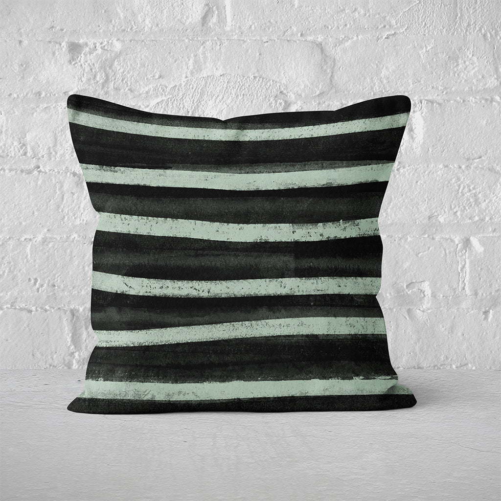 Pillow Cover Feature Art 'Songlines' - Dark Green - Cotton Twill