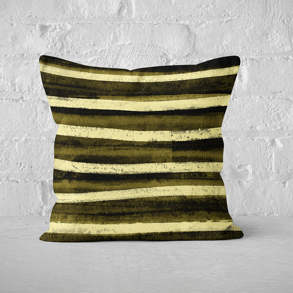 Pillow Cover Feature Art 'Songlines' - Dark Yellow - Cotton Twill