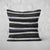 Pillow Cover Feature Art 'Songlines' - Deep Black and Bone - Cotton Twill
