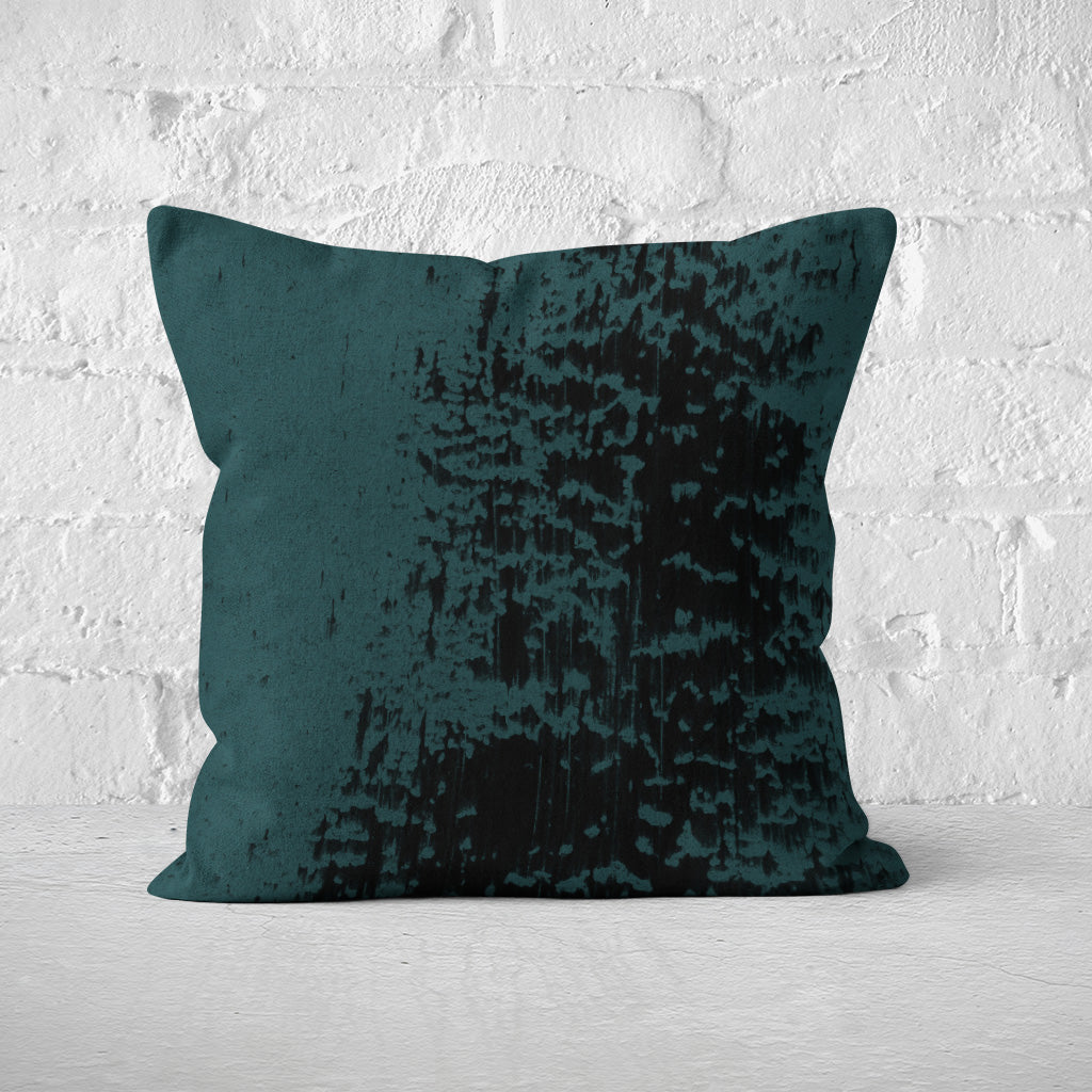 Pillow Cover Feature Art 'Tracks 1' - Dark Green - Cotton Twill