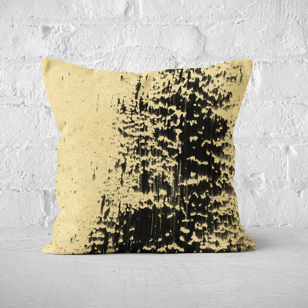 Pillow Cover Feature Art 'Tracks 1' - Mustard - Cotton Twill