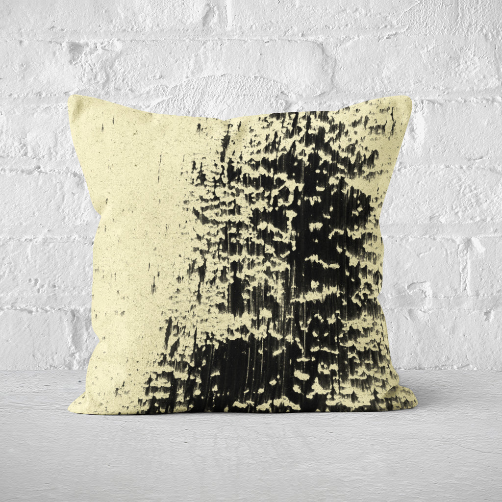 Pillow Cover Feature Art 'Tracks 1' - Yellow - Cotton Twill