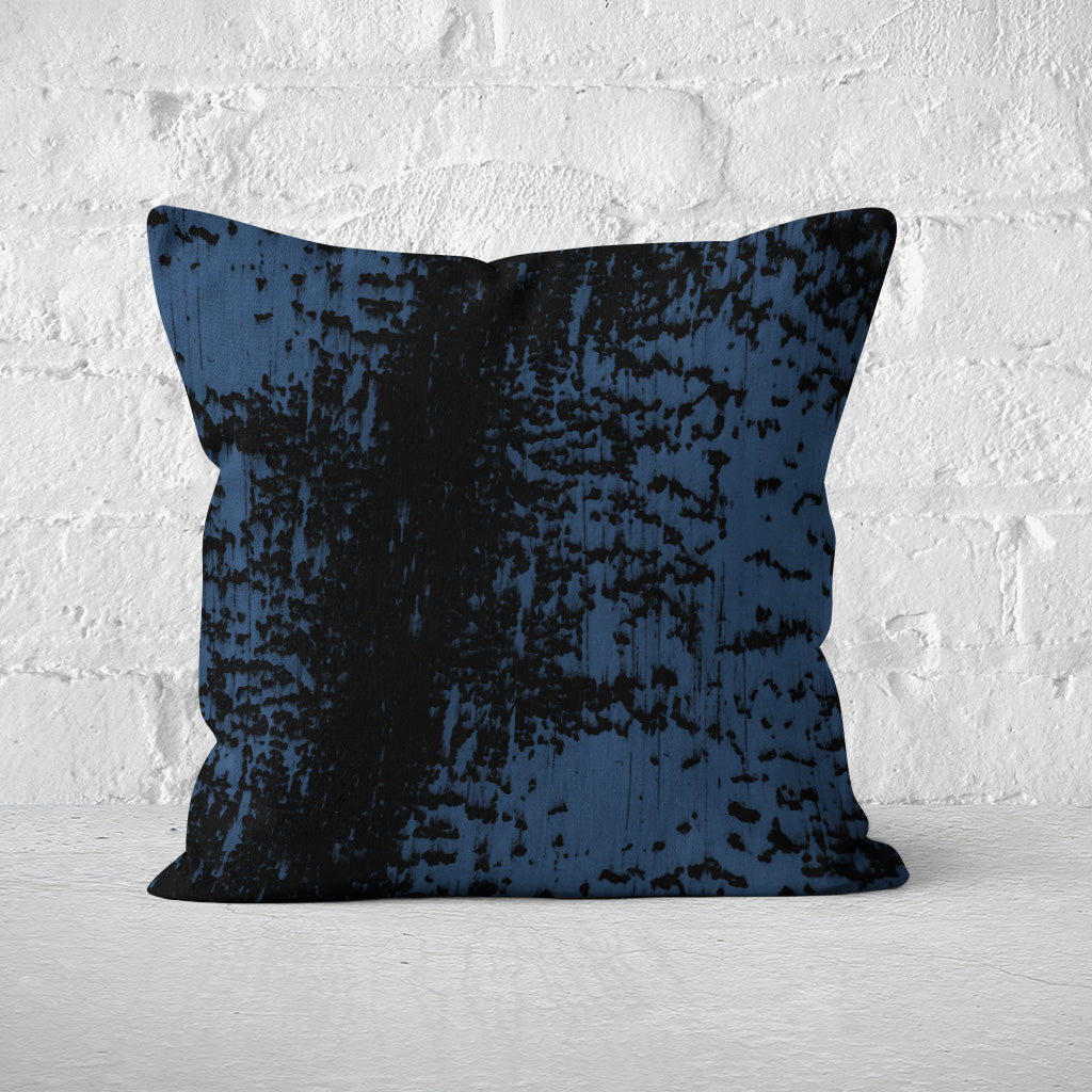 Pillow Cover Feature Art 'Tracks 2' - Blue - Cotton Twill