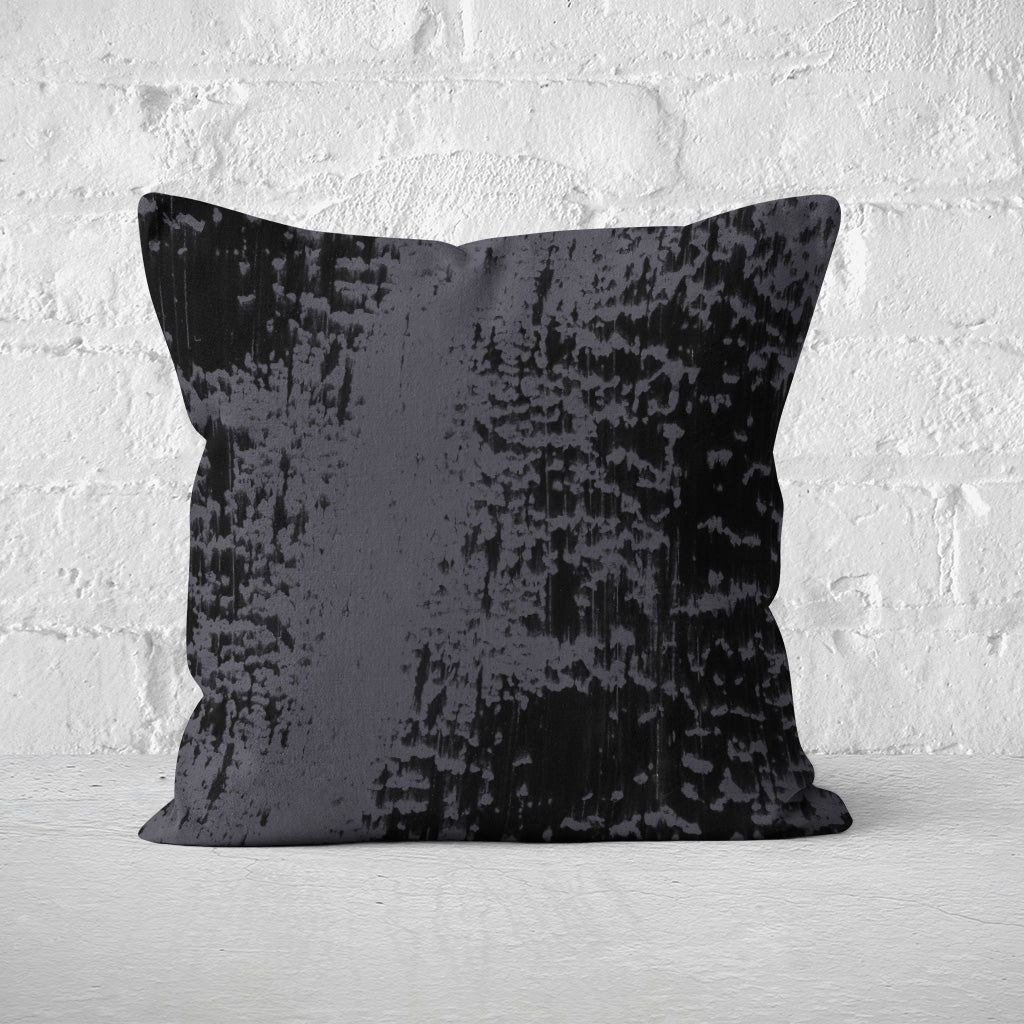 Pillow Cover Feature Art 'Tracks 3' - Dark Grey - Cotton Twill