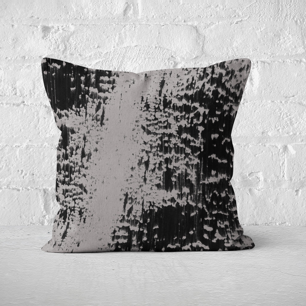 Pillow Cover Feature Art 'Tracks 3' - Mid Grey - Cotton Twill