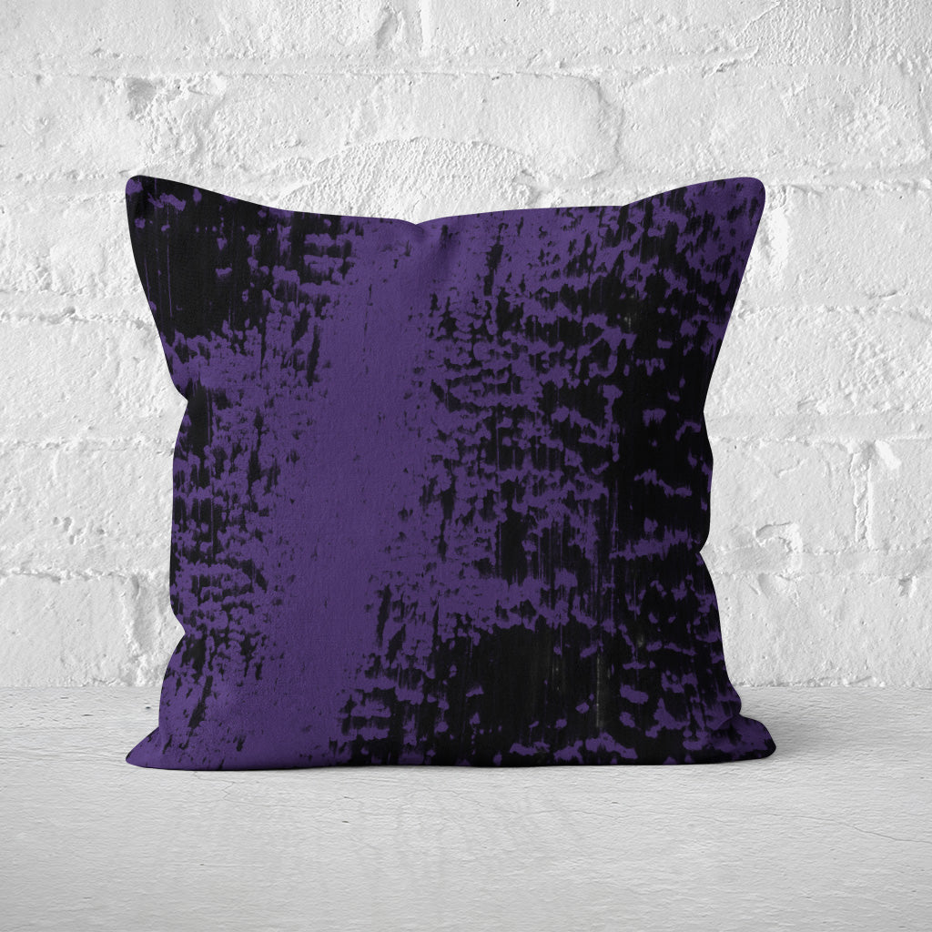 Pillow Cover Feature Art 'Tracks 3' - Purple - Cotton Twill