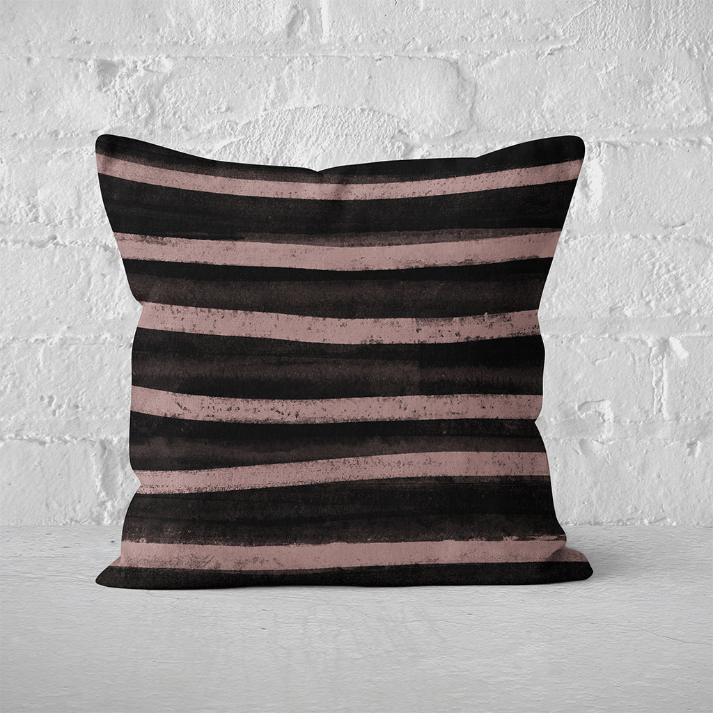 Pillow Cover Feature Art 'Songlines' - Dark Brown - Cotton Twill
