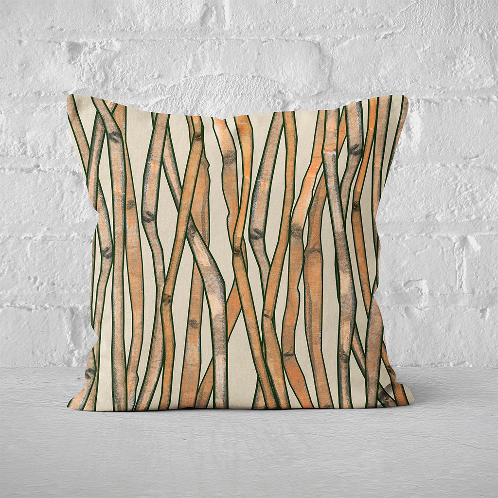 Pillow Cover Feature Art 'Cane Field' - Bone - Cotton Twill