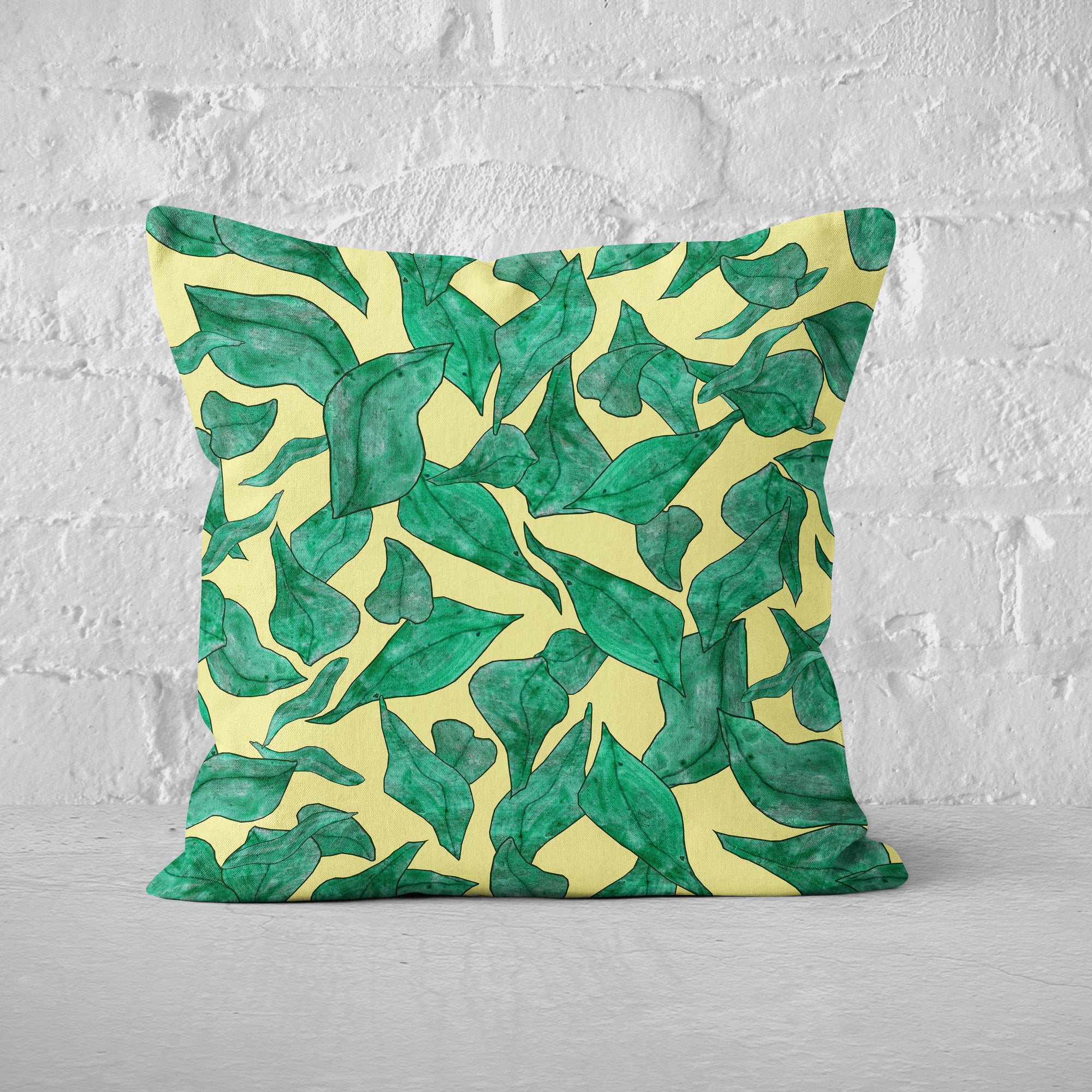 Pillow Cover Feature Art 'Fall 2' - Yellow - Cotton Twill