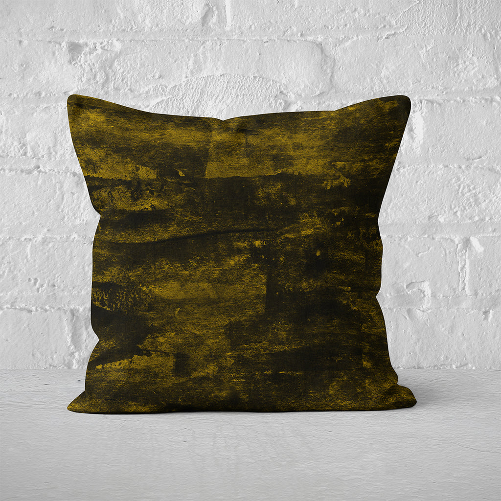 Pillow Cover Art Feature 'Satellite' - Black & Mustard Yellow - Cotton Twill