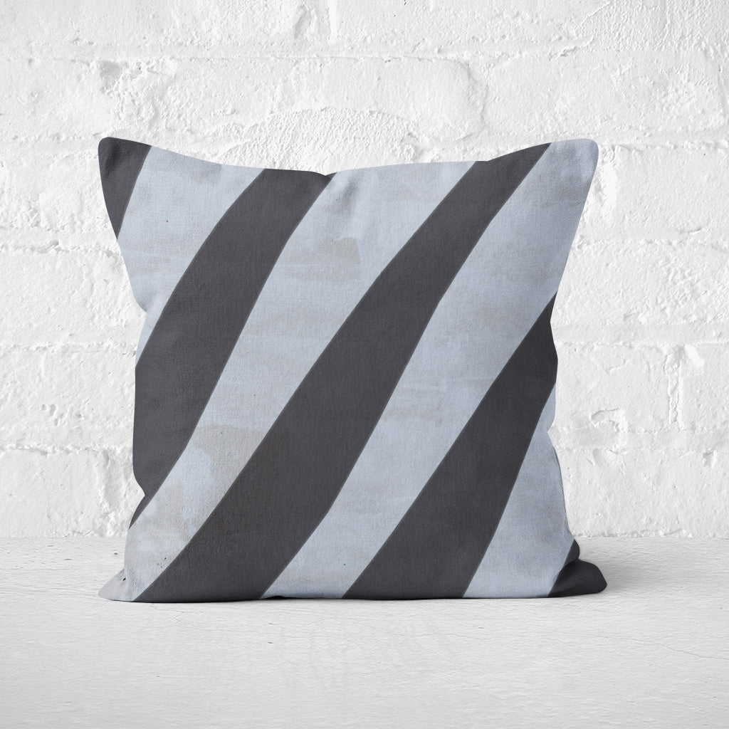 Pillow Cover Art Feature 'Contours' - Blue & Black - Cotton Twill