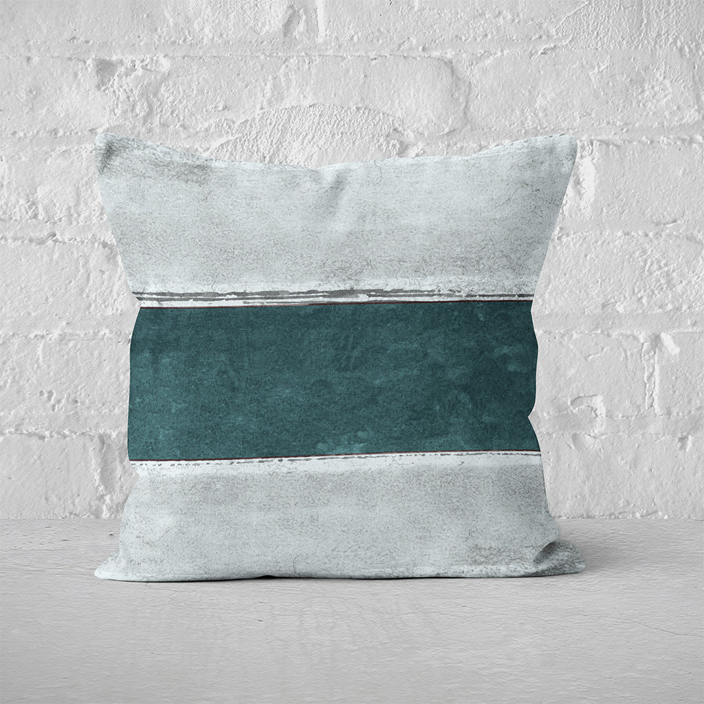 Pillow Cover Art Feature 'Horizon' - Dark Green & Light Green - Cotton Twill