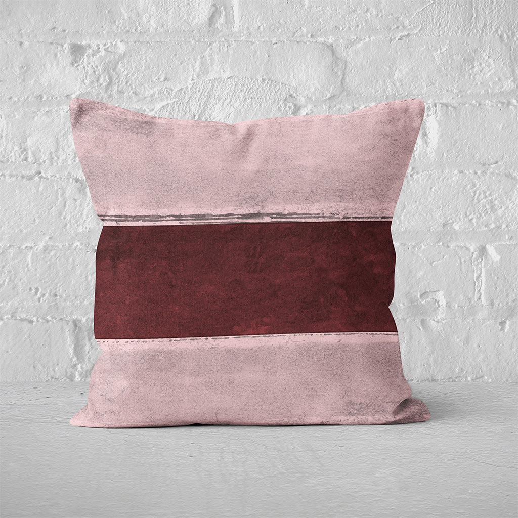 Pillow Cover Art Feature 'Horizon' - Dark Red Stripe - Cotton Twill