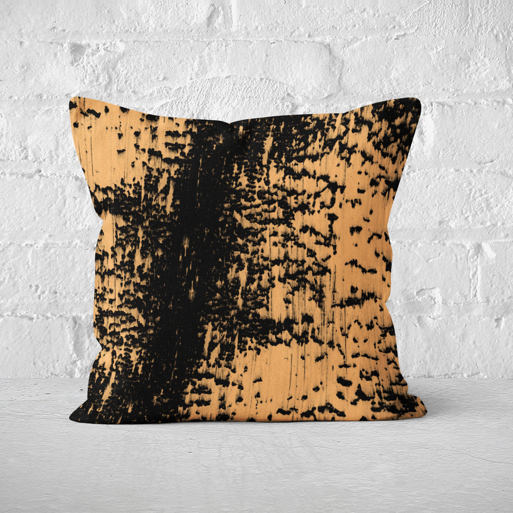 Pillow Cover Feature Art 'Tracks 2' - Orange - Cotton Twill